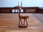 Vintage houten beeld van antilope, Ophalen of Verzenden