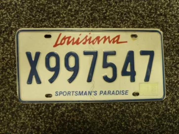 Kentekenplaat licenseplate Louisiana USA, Verzamelen, Automerken, Motoren en Formule 1, Gebruikt, Auto's, Verzenden