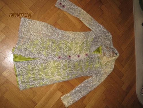 Silvia Tcherassi 2 delige zijden jurk maat 8 (36), Kleding | Dames, Jurken, Gedragen, Maat 36 (S), Groen, Boven de knie, Ophalen of Verzenden