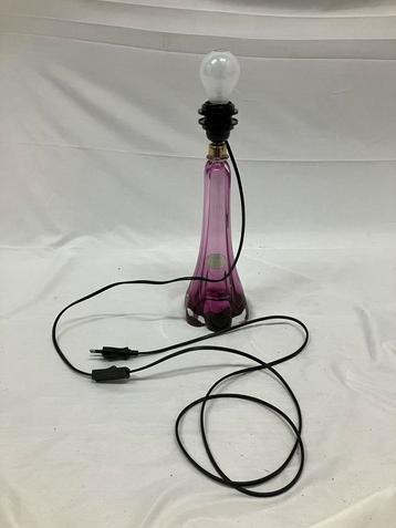 Val Saint Lambert vintage kristallen lila paars tafellamp beschikbaar voor biedingen