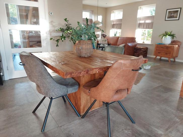 Teak Houten Eettafel, Huis en Inrichting, Tafels | Eettafels, 100 tot 150 cm, 100 tot 150 cm, Rechthoekig, Ophalen