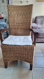 6 goede eetkamerstoelen, Huis en Inrichting, Stoelen, Ophalen, Riet of Rotan, Gebruikt, Bruin