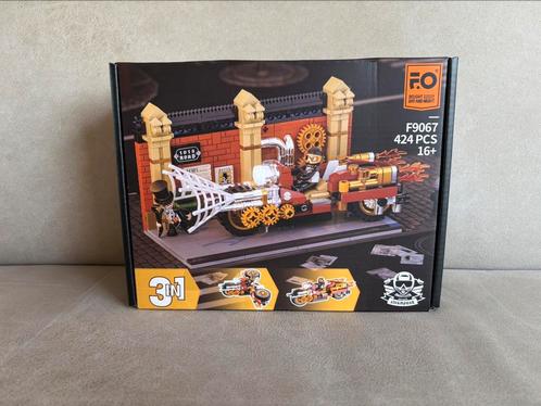 FunWhole F9067 steampunk motorcycle pursuit (Brick 424PCS), Kinderen en Baby's, Speelgoed | Duplo en Lego, Nieuw, Complete set