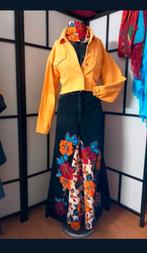 Unieke zwarte spijkerrok, handmade en handpainted, Maat 38/40 (M), Verzenden, Nieuw, Arts_in_Denim