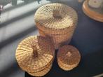 Setje rieten opberg mandjes 3 stuks, Huis en Inrichting, Woonaccessoires | Schalen en Manden, Ophalen of Verzenden, Zo goed als nieuw