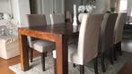 Set van 6 eetkamerstoelen zgan in 2 kleuren zand en taupe, Huis en Inrichting, Stoelen, Overige kleuren, Klassiek, Ophalen of Verzenden