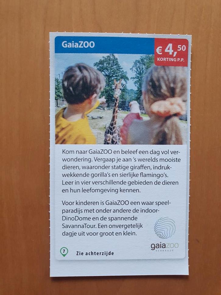 GaiaZOO €4,50 korting p.p. maximaal 5 personen, Tickets en Kaartjes, Recreatie | Dierentuinen, Drie personen of meer, Kortingskaart