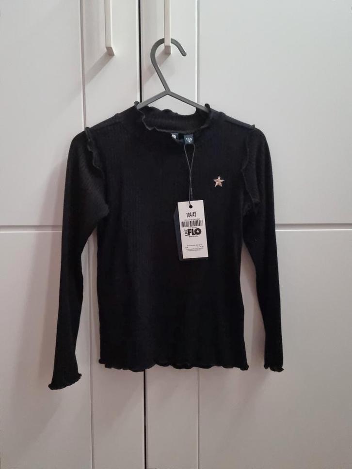Like flo longsleeve shirt met ruches zwart mt 104 NIEUW, Kinderen en Baby's, Kinderkleding | Maat 104, Nieuw, Meisje, Shirt of Longsleeve