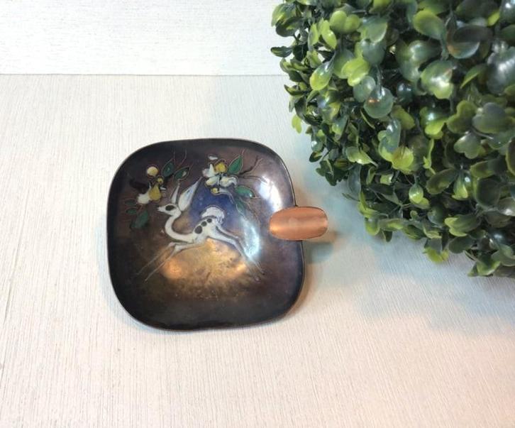 Vintage koperen schaaltjes met emaille, Nella Damsma, Antiek en Kunst, Antiek | Woonaccessoires, Ophalen of Verzenden