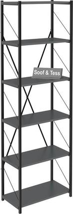 Boekenkast - Opbergrek Met 6 Planken Zwart en Bruin