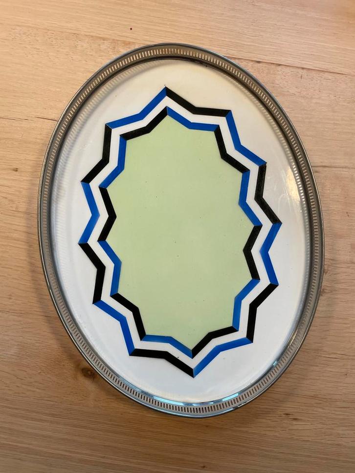 Antiek Art Deco Taartplateau Theodor Paetsch, Huis en Inrichting, Woonaccessoires | Schalen en Manden, Gebruikt, Schaal, Ovaal