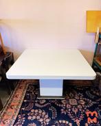 Witte jaren 80 eettafel met kolomvoet, Overige materialen, Gebruikt, Vierkant, ?