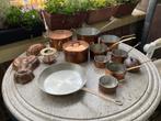 Koperen pannenset - 15 delig, Ophalen of Verzenden, Gebruikt, Overige materialen, Pannenset