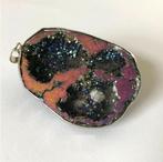Prachtige grote druzy geode Titaniumkwarts edelsteen hanger, Ophalen, Zo goed als nieuw, Steen of Mineraal, Met edelsteen