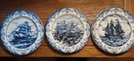 3 Delftsblauwe (wand) borden uit de Seal Amsterdam serie, Ophalen of Verzenden
