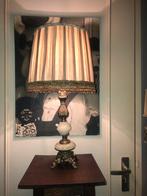 Antieke Lamp met vintage kap Onyx Koper 52cm, Antiek en Kunst, Antiek | Lampen, Ophalen of Verzenden