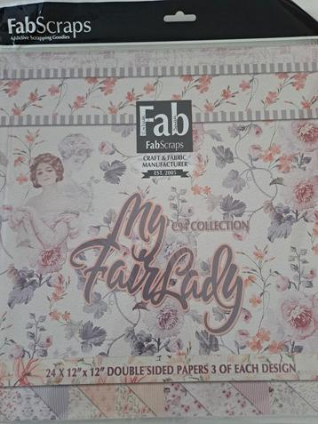 Scrappapier 12x12 inch My Fair Lady van  FabScraps, nieuw 