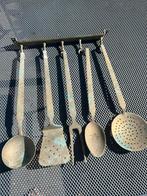 Antieke Keukenset met Ophangrek - Messing Patina Look, Ophalen of Verzenden