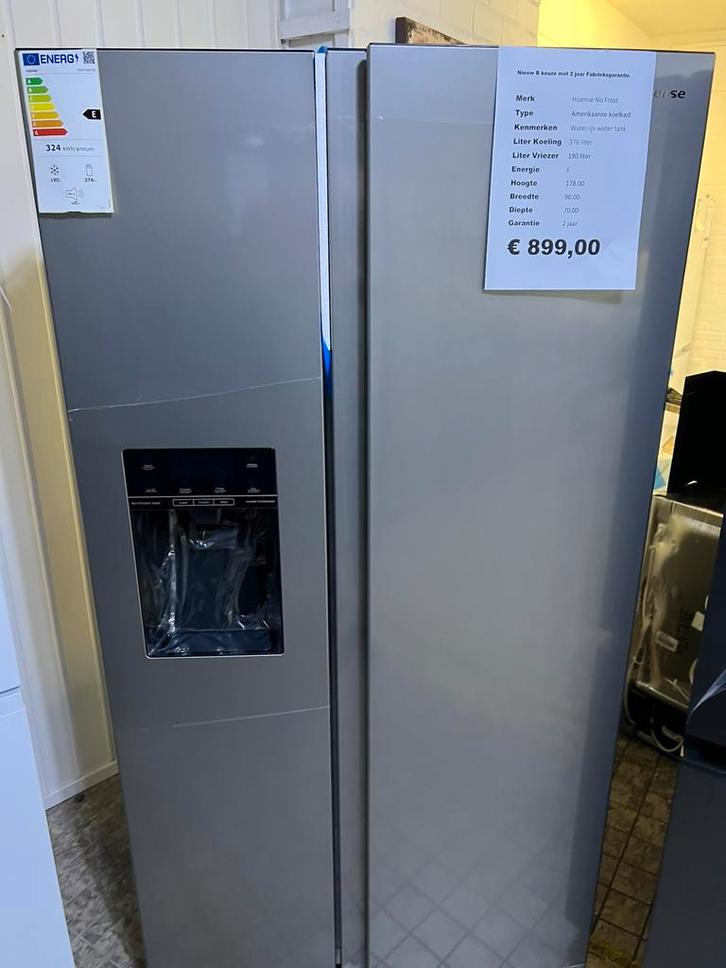Amerikaanse koelkast no frost nieuw  hisense water ijs, Witgoed en Apparatuur, Koelkasten en IJskasten, Nieuw, Met aparte vriezer