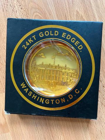 24K Verguld Bord - Witte Huis Washington D.C. Nieuw in Verpa beschikbaar voor biedingen