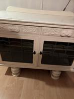 Vitage kastje grootmoeders tijd met glas in lood, Glas, Gebruikt, Vintage, 25 tot 50 cm