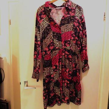 jurkje van Geisha, luipaard, rood, zwart roosjes, leuk! 40/L beschikbaar voor biedingen