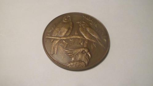 penning Int. Vogeltentoonstelling Nachtegaal St Truiden 1953, Postzegels en Munten, Penningen en Medailles, Brons, Nederland, Ophalen of Verzenden