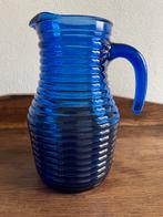 Waterkan, glas, Vintage Cisper Brasil, kobalt blauw., Ophalen of Verzenden, Zo goed als nieuw, Overige typen