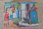 Antieke houten blokken puzzel uit 1950, sprookjes, Antiek en Kunst, Antiek | Speelgoed, Ophalen of Verzenden