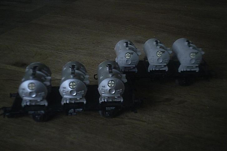 Marklin HO 2x Containerwagens nr. 4520 en 4920, Hobby en Vrije tijd, Modeltreinen | H0, Gebruikt, Wagon, Wisselstroom, Märklin