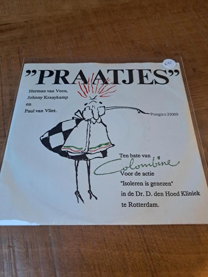 Herman van Veen - Praatjes Single, Cd's en Dvd's, Vinyl Singles, Gebruikt, Single, Nederlandstalig, 7 inch, Ophalen of Verzenden