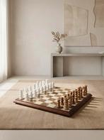 Marmeren Schaakbord met Houten Lijst - 40x40 cm, Ophalen of Verzenden, Zo goed als nieuw