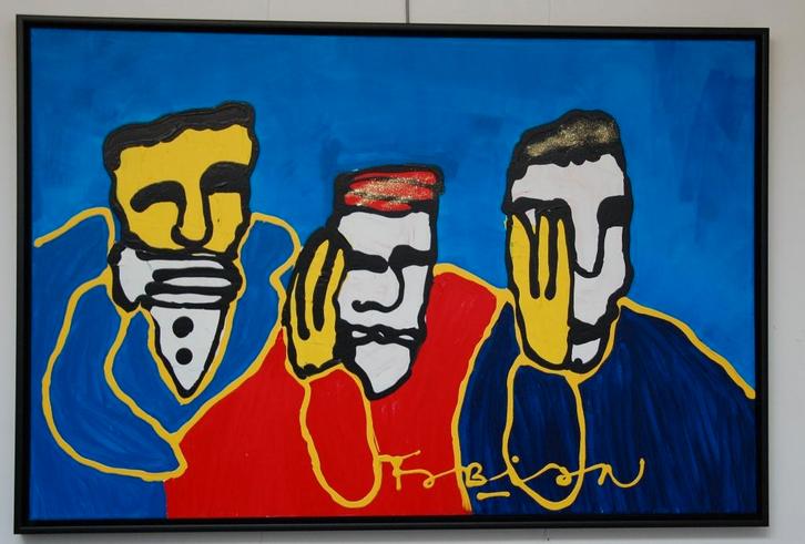 Fabian Horen zien zwijgen, origineel met certificaat., Antiek en Kunst, Kunst | Schilderijen | Modern, Ophalen