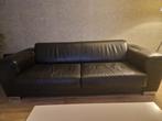 Lederen bankstel 3 zits zwart, Ophalen, Gebruikt
