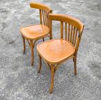 2 antieke bistro stoelen gebogen hout, Ophalen, Gebruikt, Twee, Bruin