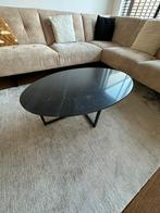 Ovale zwarte salontafel Elize Marble (zo goed als nieuw), Huis en Inrichting, Tafels | Salontafels, Zo goed als nieuw, Ophalen