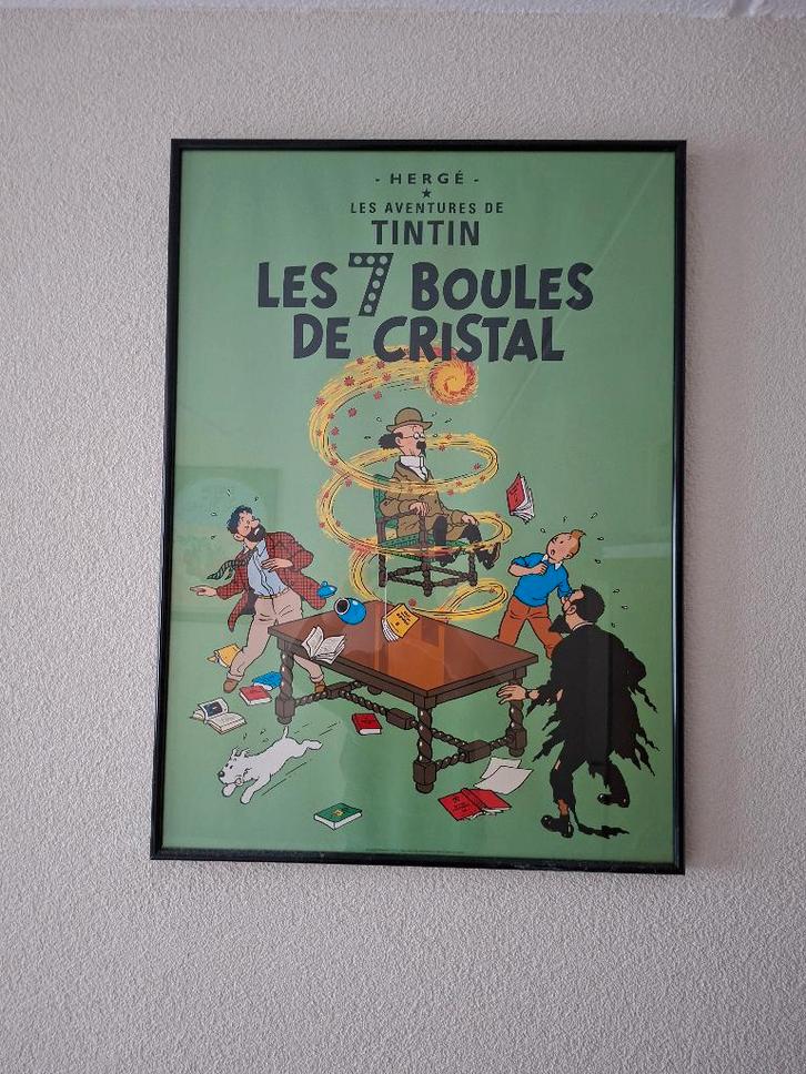 Kuifje poster - De 7 kristallen bollen, Verzamelen, Stripfiguren, Gebruikt, Plaatje, Poster of Sticker, Kuifje, Ophalen