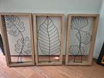 Houten lijst, drieluik bloemen (natuur), Ophalen, Minder dan 50 cm, Nieuw, Minder dan 50 cm