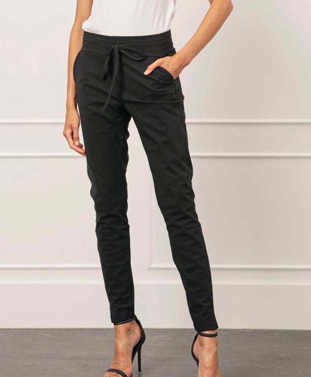 Studio anneloes stairdown broek L zwart heavy travelstof, Kleding | Dames, Broeken en Pantalons, Zo goed als nieuw, Maat 42/44 (L)