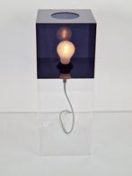 HK Living Plexiglas tafellamp Zwart Hoog modern kubus, Minder dan 50 cm, Kunststof, Gebruikt, Ophalen of Verzenden