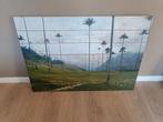 Houten schilderij 100 x 70 cm - Valle de Cocora Colombia, Antiek en Kunst, Ophalen