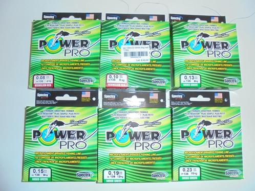 Power Pro Gevlochten lijn 135m 0,13mm 0,15mm 0,19mm 0,23mm., Watersport en Boten, Hengelsport | Roofvissen, Nieuw, Vislijn, Ophalen of Verzenden