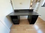 Zwart bureau met lades, 115x55x61, Ophalen, Zo goed als nieuw, Bureau