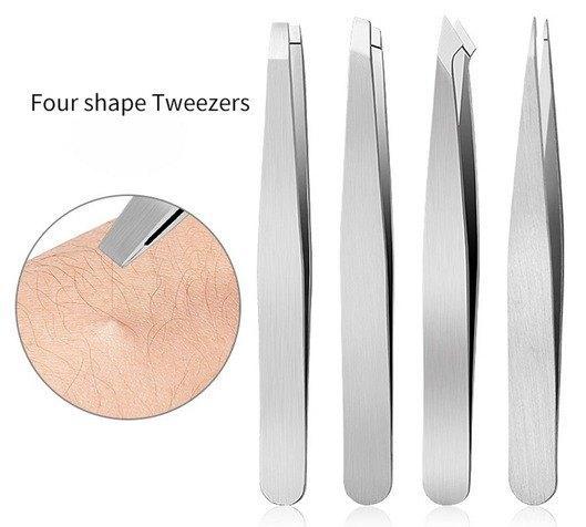 Te koop; 4 delige pincet set., Sieraden, Tassen en Uiterlijk, Uiterlijk | Gezichtsverzorging, Nieuw, Gehele gezicht, Ophalen of Verzenden