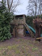 Houten Speeltoren met Glijbaan, Ophalen of Verzenden, Gebruikt, Klimwand, Aanbouwonderdeel