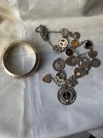 Ketting Love & Peace + Armband, Gebruikt, Staal, Ophalen of Verzenden, Met bedels of kralen