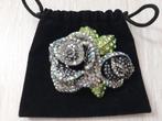 Vintage broche, roos van gekleurde strass stenen, Sieraden, Tassen en Uiterlijk, Antieke sieraden, Ophalen of Verzenden, Overige materialen