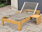 Auping 1 persoons beuken 90x200 electrisch verstelbare bodem, Ophalen, 90 cm, Eenpersoons, Bruin