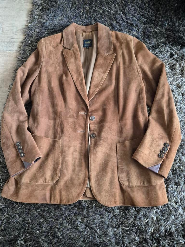 Prachtig suède PAUW colbert maat 4, Kleding | Dames, Jasjes, Kostuums en Pakken, Ophalen of Verzenden, Zo goed als nieuw, Maat 38/40 (M)