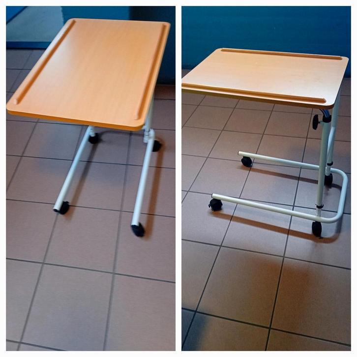 Verstelbare Bijzettafel op Wielen, Huis en Inrichting, Tafelonderdelen, Ophalen of Verzenden